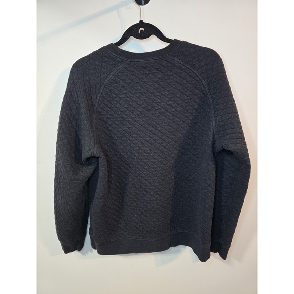 L.L.Bean Sweatshirt Mens M Navy Blue Quilted Crewneck Pullover Traditional Fit - Picture 3 of 3